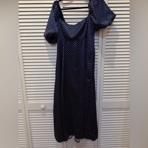 Elegant Hill House Navy Polka Dot Dress